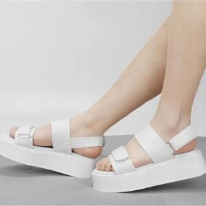 WOMEN'S PLATFORM VELCRO STRAP FLATFORM OPEN TOE CASUAL LOW WEDGES SANDAL